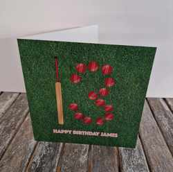 Personalised 'Cricket' Birthday Card