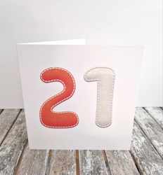 Personalised  Padded effect Number Birthday Card for any age.